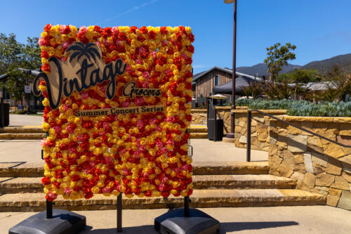 Vintage Grocers summer concert series sign in Malibu